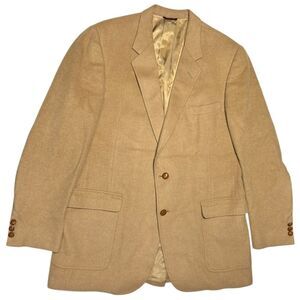 Vintage Hart Schaffner & Marx Racquet Club 100% Virgin Wool Camel Blazer Jacket